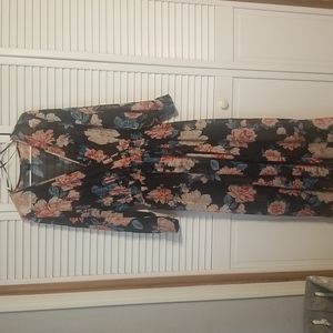 Alexa B Nites Black Flowery Dress